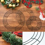 12 Pieces Metal Wreath Frame Dark Green Wire Round Wreath Rings Wire Wreath Frame for Christmas New Year Party Home Decor DIY Crafts Supplies 16 Inch