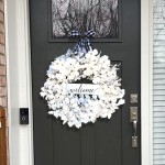 18 Inch Dogwood Wreaths for Front Door Welcome Sign for Spring Winter Door Wreath Wall Window Hanging Décor White 18 inches