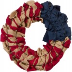 20-Inch Rustic Red White and Blue Patriotic Burlap Fabric Front Door Wreath with Metal Star Bow – Country Americana Decoration – Indoor Outdoor 4th of July Home Decor
