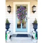 2022 New Spring Front Door Swag Purple Rustic Home Decor Farmhouse Colorful Cottage Wreath Spring Wreaths for Front Door Artificial Flowers Door Wreaths Decoration OneSize 96A3