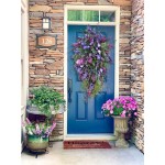 2022 New Spring Front Door Swag Purple Rustic Home Decor Farmhouse Colorful Cottage Wreath Spring Wreaths for Front Door Durable and Stable Artificial Flowers Door Wreaths Decoration