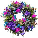 2022 Spring Wreaths for Front Door,Styfrme Colorful Farmhouse Cottage Wreath,Durable and Stable Artificial Spring and Summer Wreath,for Home Decor Party Decorations