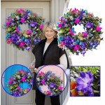 2022 Spring Wreaths for Front Door,Styfrme Colorful Farmhouse Cottage Wreath,Durable and Stable Artificial Spring and Summer Wreath,for Home Decor Party Decorations