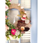 30 Luxury Real-Touch Everyday Wreath Spring Summer Wreath for All-Season Home Decor Everyday Peony Wreath for Luxury Cottage Style Home Baby Pink Farmhouse Burlap Wreath for Door