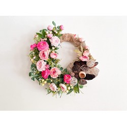 30" Luxury Real-Touch Everyday Wreath Spring Summer Wreath for All-Season Home Decor Everyday Peony Wreath for Luxury Cottage Style Home Baby Pink Farmhouse Burlap Wreath for Door