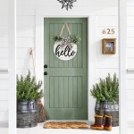 3D Hello Spring Wreaths for Front Door | White Horizontal Round Door Wreaths | Housewarming Gift | Farmhouse Wood Door Hanger for Home Decor Indoor and Outdoor Classroom Yard Porch Décor