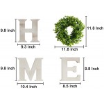 Adeeing Wooden Home Sign with Wreath as O Home Letters for Wall Decor Rustic Farmhouse Wall Hanging Wood Home Sign for Living Room Bedroom Entry Way Kitchen Vintage White