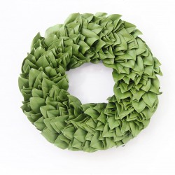 All Natural Greenery Magnolia Wreath Dried and Color Enhanced to a Beautiful sage Green Home Accent Wreath.