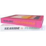 AuroraBTQ Set of 2 College Dorm Decoration Decorative Preppy Modern Contemporary Aesthetic Stacked Home Book Decor in Pink and White Malibu Seaside Teen Girls Women