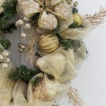 Barton 36 Inches Christmas Door Wreath Artificial Xmas Wreaths Hanging Decorations Winter Holidays Festival Home Decor Gold