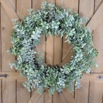 Bibelot 18 Inch Artificial Green Leaves Wreath Spring Wreath Farmhouse Decor for Front Door Wedding Wall Home Decor……