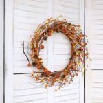 Bibelot 20 Inch Fall Wreath Berries Seeds and Mini Pine Cones Wreath Flower-Shaped Pinecone for Front Door,Hanging Wall Decoration,Fall Harvest,Thanksgiving,Christmas,Home Decor