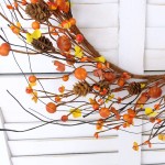 Bibelot 20 Inch Fall Wreath Berries Seeds and Mini Pine Cones Wreath Flower-Shaped Pinecone for Front Door,Hanging Wall Decoration,Fall Harvest,Thanksgiving,Christmas,Home Decor