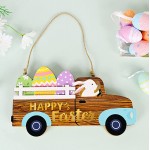 BOIYI Easter Decorations Pre Lit Wooden Wreath Indoor Outdoor Wall Hanging Welcome Sign with Light for Porch Front Door Home Decor Holiday Spring Farmhouse Ornaments Gift