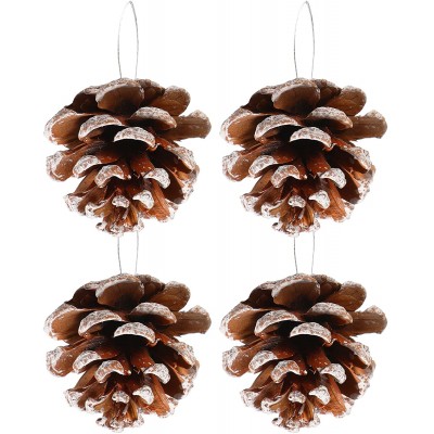 Christmas Pinecones Natural Pinecones Christmas Ornament Set Pinecones Ornaments DIY Craft Christmas Tree Decorations for Home Accent Decor Party Accessory 4.72 Inch,5 Pieces