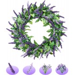 DDHS Lavender Wreath 23-Inch Two-Tone Lavender Faux Eucalyptus Leaves， Spring Summe Window Wall Home Decor Front Door Wreath