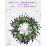DDHS Lavender Wreath 23-Inch Two-Tone Lavender Faux Eucalyptus Leaves， Spring Summe Window Wall Home Decor Front Door Wreath