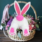 Easter Bunny Butt Wreath Decorations Rabbit Wreath with Ears Door Decor Easter Spring Home Decor Hanging Welcome Sign Garland for Front Door Farmhouse Indoor Outdoor Supplies