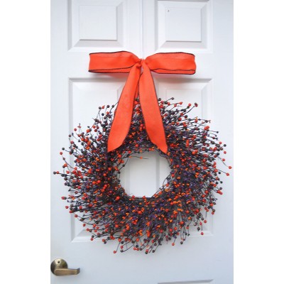 Elegant Holidays Handmade Halloween Berry Wreath with Bow Welcome Guests with Decorative Front Door-for Outdoor or Indoor Home Wall Accent Décor Great for Autumn- 18-24 inches available