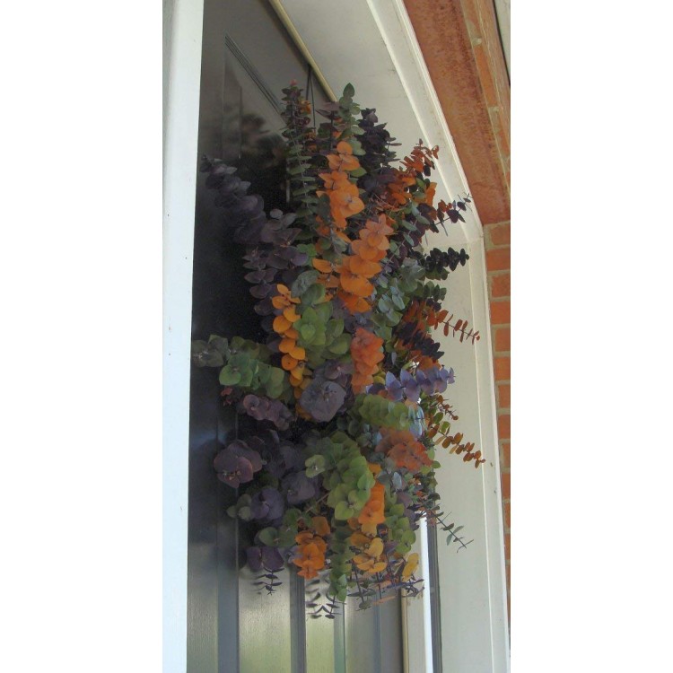 Elegant Holidays Handmade Mardi Gras Eucalyptus Wreath Welcome Guests with Decorative Front Door- Indoor Home Wall Accent Décor- All Seasons and Holidays- 16-24 inches available Purple Green Amber