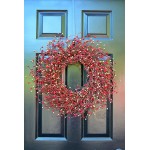 Elegant Holidays Handmade Red & Gold Berry Wreath Decorative Front Door to Welcome Guests-for Outdoor or Indoor Home Wall Accent Décor- Great for Christmas and Winter Holidays 16-24 inches available