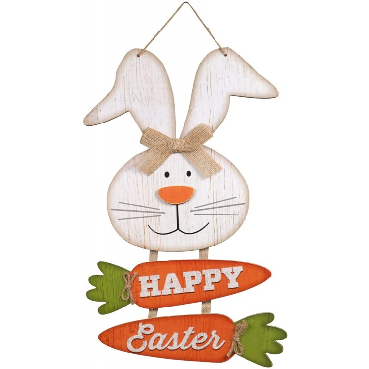 Happy Easter Bunny Sign | 14 X 9 | Wreath Embellishment Accent Sign for Easter