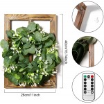 Homecor Farmhouse Rustic Wall Decor Home Entryway Decor Window Frame with Eucalyptus Wreaths Suit for Home Dining Room Living Room Bedroom Porch Décor