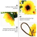 IMIKEYA Sunflower Swag Door Hanging Wreath Simulation Hanging Sunflower Garland Decorative Floral Green Leaves Wreath Wall Art for Home Decor Wedding Arch Window Party Supply 55cm