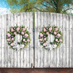 LQQHHS Easter Wreaths Door Signs with Linen Bow Artificial Berries Flowers Home Decor for The Home E 25 * 25cm