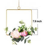 Lvydec Artificial Flower Hoop Wreath Set of 3 Hanging Floral Wall Decor with Silk Roses and Eucalypts Leaves for Wedding Party Nursery Wall Home Decoration