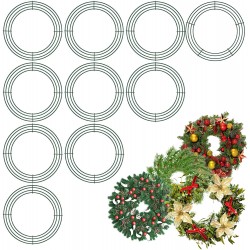 Metal Wreath Frame,10Pcs 10inch Wire Wreath Making Rings Wreath Hoop Wreath Ring for Christmas New Year Party Home Decor DIY Crafts Supplies 10Pcs-10inch
