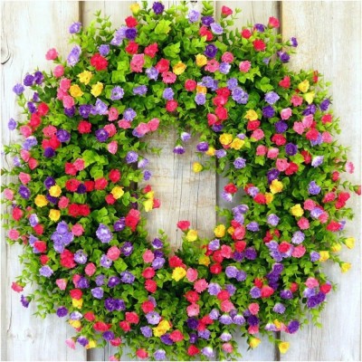 Primst New Decor Wreath for Front Door,Colorful Farmhouse Cottage Wreath,19.7in Rtificial Spring and Summer Wreath,for Home Decor 19.7inch