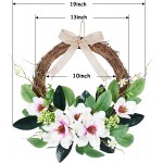 Spring Summer Magnolia Flower Eucalyptus Wreath Vlorart 19 Inch Half Coverage Wreath for Front Door Large Artificial Flower Wreath for Porch Window Wall Home Decor- Pink