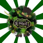 St. Patricks Day Gnomes Wreath Irish Day Gnome Wreaths for Front Door Outside Saint Patricks Day Wall Decorations Gnome Wreath Hanger St Patricks Garland Outdoor Indoor Home Decor B