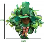 St. Patricks Day Gnomes Wreath Irish Day Gnome Wreaths for Front Door Outside Saint Patricks Day Wall Decorations Gnome Wreath Hanger St Patricks Garland Outdoor Indoor Home Decor