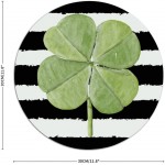 St. Patrick's Day Round Metal Sign Irish Decor Realistic Shamrock Metal Wreath Signs Welcome Sign Metal Wall Art March 17 Home Decor for Living Room Porch Bedroom Housewarming Gift,12''