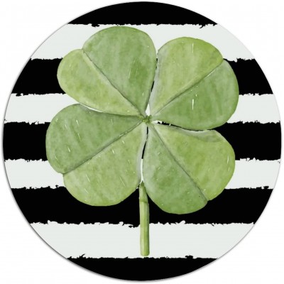 St. Patrick's Day Round Metal Sign Irish Decor Realistic Shamrock Metal Wreath Signs Welcome Sign Metal Wall Art March 17 Home Decor for Living Room Porch Bedroom Housewarming Gift,12''