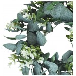 Swibikni Artificial Eucalyptus Wreath Green Eucalyptus Leaves Wreath,Spring Summer Greenery Wreath for Front Door,Suitable for Home Decor and Festival Celebration