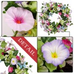 Valery Madelyn 24 Inch Spring Flower Wreath with Colorful Morning Glories Butterflies and Green Leaves for Wedding Front Door Wall Indoor Outdoor，Farmhouse and Home Décor