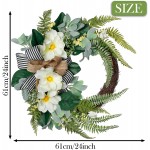 Valery Madelyn Spring Decorations Set Magnolia Flower Wreath and Garland for Front Door Large Artificial Flower Decor for Porch Window Wall Home Decor