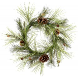 Vickerman 30" Larkspur Pine Artificial Christmas Wreath Unlit Faux Pine Christmas Wreath Indoor Seasonal Home Decor