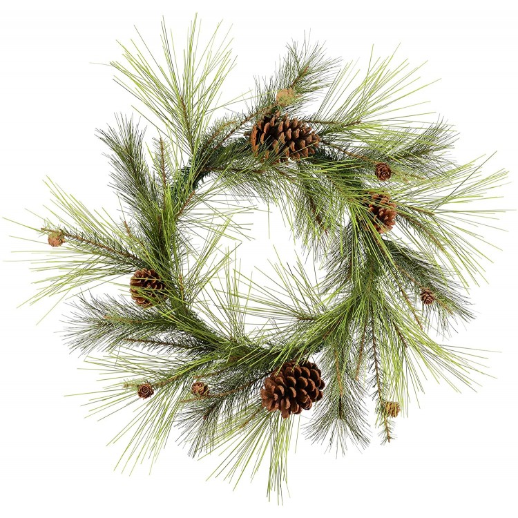 Vickerman 30 Larkspur Pine Artificial Christmas Wreath Unlit Faux Pine Christmas Wreath Indoor Seasonal Home Decor
