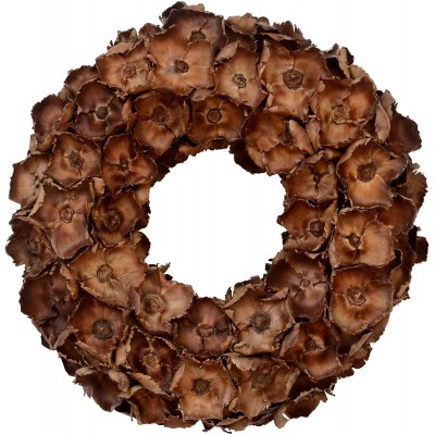 Vickerman Natural Palm Cap Wreath 20" Real Preserved Foliage Decor for Home or Everyday Accents Indoor Use Only