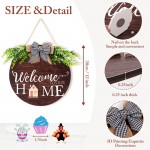 Welcome Sign for Front Door 17 pcs Front Door Decor Interchangeable Seasonal House Decorations Bathroom Decor Home Porch Decor for Spring Summer Fall Holiday Halloween Christmas.