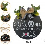 Welcome Sign for Front Door Farmhouse Front Door Decor Home Decor for Gifts Rustic Home Decor Wreaths for Front Porch with Premium Greenery -Welcome Home Sign for Dogs Lovers
