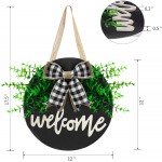 Welcome Sign for Front Door Handmade Thicker Solid Wood Rustic Home Decor Welcome Signs for Front Porch Decor Wooden Hanging Welcome Wreath Housewarming for Home Decoration