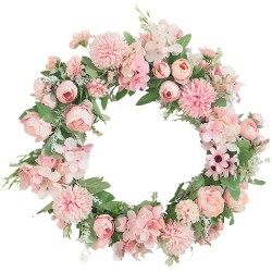 Wreaths for Front Door 15 Inch Hydrangea Green Leaves Wreath Spring Summer All Seasons Floral Wreath for Wall Wedding Festival Party Home Decor