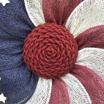 Yannianjz 18-Inch Stars & Stripes Wreath Indoor Outdoor Decoration Patriotic Red White & Blue Independence Day Flag Front Door 4th of July Memorial Day Veterans Home Decor White Blue red