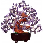6.5 Inch Purple Crystal Feng Shui Amethyst Quartz Gem Stone Money Tree Home Office Table Wealth Decoration