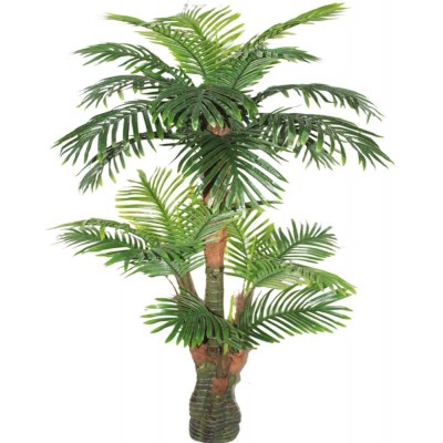 AMERIQUE Gorgeous & Unique 5 Feet Tropical Palm Artificial Plant Silk Tree Real Touch Technology with UV Protection Super Quality 5' Green